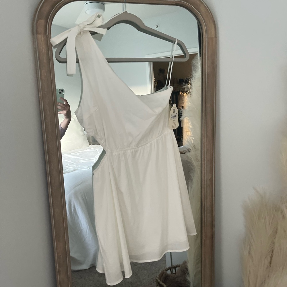 Altar’d State White one shoulder dress